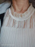 浪莎（LangSha）加肥加大碼針織吊帶背心女內搭新款木耳邊無(wú)袖上衣鏤空蕾絲打底衫 米白色 L 建議100-120斤拍 曬單實(shí)拍圖