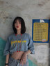 古由卡（GUUKA）x藏克SANK聯(lián)名短袖t恤女潮牌25秋冬嘻哈情侶卡通印花運動(dòng)寬松圓領(lǐng) 天空藍 L 曬單實(shí)拍圖