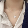 鑫萬福 【現(xiàn)貨】白18K金鉆石吊墜女愛心形鎖骨鏈桃心項鏈送女友生日禮物 白18K金共35分 曬單實拍圖