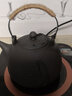 御養茗臺灣火山石煮茶燒水壺煮茶壺陶瓷陶壺日式家用粗陶黑茶泡茶功夫茶提梁壺明火加熱煮茶器電陶爐套裝石魂 祥和壺 容量1500毫升 曬單實(shí)拍圖