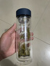 富光G1416 大容量單雙層玻璃杯水杯 水晶帶蓋便攜過(guò)濾防摔男女士泡茶杯子 晴空藍（雙層帶茶漏） 350ml 曬單實(shí)拍圖