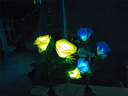 Komebrite 太陽能燈庭院燈花園別墅裝飾燈仿真玫瑰花燈戶外防水插地草坪燈 太陽能3頭【2只裝】粉玫瑰 太陽能插地草坪燈 曬單實拍圖