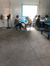 林感快餐桌椅連體 四人食堂餐桌椅 圓凳玻璃鋼餐廳桌椅一桌四凳 曬單實拍圖