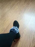 度凡尼斯翻毛皮女鞋短靴低跟裸靴一腳蹬加絨新款低跟磨砂絨面小短靴女鞋 黑色5厘米加絨 35 曬單實(shí)拍圖