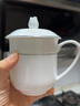 雅誠德骨瓷會(huì )務(wù)杯金邊陶瓷茶杯會(huì )議室辦公杯帶蓋帶手柄水杯子大定制LOGO 銀色(696) 曬單實(shí)拍圖