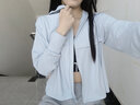 GAMSUNGTEX Let's Slim防曬衣女夏季防紫外線(xiàn)涼感透氣短外套冰絲連帽防曬服 白色 曬單實(shí)拍圖