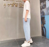 NASA URBAN夏季牛仔褲男時尚九分男直筒休閑褲子潮流百搭夏天闊腿牛仔褲男裝 617淺藍 XL (建議體重140-155斤) 曬單實拍圖