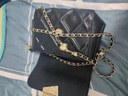 高巴度（GORBADO）/ 小包包2026新款日韓時(shí)尚小金球鏈條真皮小方包菱格單肩斜挎包女 黑色 曬單實(shí)拍圖