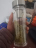 萬(wàn)象（WANXIANG）雙層玻璃杯男帶濾網(wǎng)簡(jiǎn)約商務(wù)泡茶杯耐熱加厚車(chē)載家用刻字定制杯子 V148SL-鈦銀色-380ml 曬單實(shí)拍圖