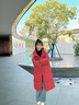 紫涵（ZIHAN）紫涵長(cháng)款連帽毛領(lǐng)羽絨服女年冬季淑女純色H廓型鴨絨外套 復古紅 XS 曬單實(shí)拍圖