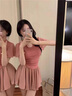 浪莎冰絲百褶運動(dòng)短裙女夏芭蕾風(fēng)舞蹈顯瘦防走光百搭松緊腰半身裙 粉色【帶安全褲】 L 曬單實(shí)拍圖