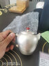 鑄榮堂 銀壺泡茶壺純銀手工 999足銀一張打水壺功夫茶具濾網(wǎng)茶濾煮茶壺防燙隔熱檀木手柄 牡丹錘紋銀壺（重量約214克 容量約260毫升） 曬單實(shí)拍圖