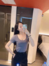 別語(yǔ)純色短袖t恤女春夏新款內搭低領(lǐng)露背修身體桖打底緊身上衣 煙灰色【雙U領(lǐng)】 L (100-110斤) 曬單實(shí)拍圖
