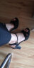 轩途诗凉鞋女夏季2021新款高跟粗跟防水台女士凉鞋中跟 ims风 -6黑色8cm 37 实拍图