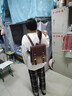 慕昂雙肩包女2022新款韓版復古英倫學(xué)院風(fēng)大學(xué)生書(shū)包簡(jiǎn)約百搭校園背包 卡其色 曬單實(shí)拍圖