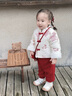 班喜迪女童套裝秋冬裝新款國風(fēng)漢服寶寶唐裝過(guò)年拜年服冬季兒童新年衣服 米色 80 cm 曬單實(shí)拍圖