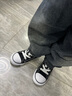 匡威（Converse）兒童鞋嬰童新款男女童魔術(shù)貼中幫帆布鞋A04826C-S-33 黑 25 【建議腳長(cháng)15.5cm】 曬單實(shí)拍圖