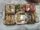友來福干果盤分格客廳零食點心盒輕奢帶蓋密封水果盤堅果糖果盒收納盒 干果盒琥珀金6格 曬單實拍圖