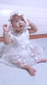 毛毛鴨嬰兒百歲滿(mǎn)月服周歲禮服裙3-12個(gè)月女?huà)牍饕路呐畬殞氀髿馊棺?白色TH-18802花朵裙子 80 (建議8-11個(gè)月) 曬單實(shí)拍圖