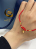 中國(guó)黃金（CHINA GOLD）黃金腳鏈女士足金轉(zhuǎn)運(yùn)鈴鐺紅編繩七夕情人節(jié)禮物送女友老婆紀(jì)念 足金轉(zhuǎn)運(yùn)鈴鐺腳鏈 曬單實(shí)拍圖