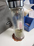 希諾（HEENOOR）玻璃杯雙層隔熱鏡面蓋高檔商務(wù)辦公泡茶杯帶茶漏男女士便攜水杯子 槍灰色 395ml 曬單實(shí)拍圖
