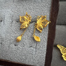 首愛(ài)珠寶足金999黃金耳環(huán)新款流蘇蝴蝶彎鉤耳釘花絲工七夕情人節禮物 【現貨】4.08g 曬單實(shí)拍圖