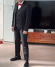 卡度頓西服套裝男三件套職業(yè)商務(wù)小西裝正裝外套男修身新郎伴結婚禮服 黑色雙扣【西服+西褲+馬甲+襯衫 5XL 【171-185斤】+8件禮品 曬單實(shí)拍圖