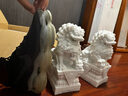 善唯 漢白玉石獅子一對(duì)精雕庭院墓地墓碑前家用看門小號(hào)石雕擺件 30cm精雕A款含球 曬單實(shí)拍圖