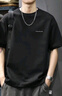 羅蒙T恤男士春夏季純棉長(cháng)短袖寬松大碼簡(jiǎn)約冰絲美式半袖體恤圓領(lǐng)男裝 黑色 2XL (160-180斤) 曬單實(shí)拍圖