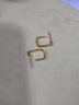 中鑫珠寶黃金耳釘女足金幾何耳環(huán)方形黃金時(shí)尚個(gè)性3d硬金工藝送女友女神節 2.43g 曬單實(shí)拍圖