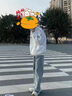 執(zhí)笙記美式街頭字母印花立領(lǐng)外套男潮牌寬松百搭學(xué)生情侶休閑夾克男 白色 XL 曬單實(shí)拍圖