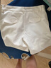韓依索絲高腰短褲女夏薄款韓版休閑褲女褲2025寬松五分熱褲新款A字闊腿褲 白色 XL 曬單實(shí)拍圖