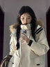 梓洛蘭ZiLuolan情侶工裝服女2025冬季新款戶外時(shí)尚中長(zhǎng)款加厚鴨絨派克服 米白色 M 曬單實(shí)拍圖