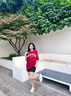 BJHG【李岱昆同款】 不計(jì)后果夏季重磅美式復(fù)古短袖T恤男潮牌情侶半袖 酒紅色 L 曬單實(shí)拍圖