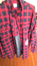 古由卡（GUUKA）潮牌純棉格子長(cháng)袖襯衫男春新款 青少年情侶飄帶格紋寬松襯衣百搭 紅色 2XL 曬單實(shí)拍圖