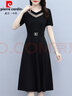 皮爾卡丹（PIERRE CARDIN）新款裙子2025夏新款洋氣遮肚顯瘦中年女裝碎花連衣裙小個子 廣州十三行連衣裙黑色 2XL 超仙連衣裙新品【建議115-128斤】 曬單實拍圖
