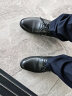 讴步（oubu）英伦牛皮商务休闲皮鞋男婚鞋正装工作皮鞋 黑色-四季款 39 实拍图