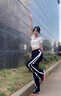 單曲循環(huán)潮牌2024新款冰絲休閑褲女夏季薄款直筒寬松休閑小個(gè)子窄版闊腿褲 黑色【小個(gè)子】 XL 適合（111-120斤） 曬單實(shí)拍圖