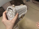 酷奇袋鼠2023春季七夕女腋下包呢子小香風(fēng)鏈條斜挎包百搭包包感小方包米白 曬單實(shí)拍圖