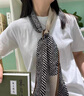 PEAVEY 秋季圍巾杭州絲綢韓版斑馬紋小飄帶真絲桑蠶絲絲巾小長(cháng)條 斑馬紋拼色真絲長(cháng)條 曬單實(shí)拍圖