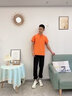 珠光萊卡工作服polo定制印字工衣T恤定做衣服文化衫刺繡logo短袖公司工裝 橙色【B款】 3XL 曬單實(shí)拍圖