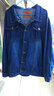 唐治 2023秋冬商務(wù)大碼牛仔外套男士寬松加肥加大特大號男裝牛仔衣胖 淺藍色 4XL 曬單實(shí)拍圖