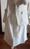 无印良品（MUJI）女式 棉桑蚕丝 短袖连衣裙 衬衫裙女装夏季裙子 BC05CC3S 白色格纹 S-M（160/84A） 实拍图