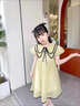 G.DUCKKIDS女童連衣裙夏裝2025新款洋氣時髦中大兒童裝公主裙女孩夏季長裙子 綠色 140 曬單實拍圖