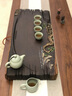 尚品邦（SHANGPINBANG）  手繪黑檀木茶盤天然整塊實(shí)木家用原木茶臺(tái)茶具套裝簡約托盤海 枯木逢春70*30*4.5CM 曬單實(shí)拍圖
