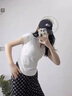 嫻柔短袖t恤女2025年夏季新款收腰翻領(lǐng)弧形下擺短款黑色半袖polo上衣 白色 卡碼拍大 2XL 【120-130斤】 曬單實(shí)拍圖