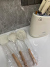 OOU!硅膠鏟耐高溫廚房專用不粘鍋母嬰級(jí)硅膠湯勺鍋鏟漏勺彎掃食品夾 白色硅膠湯勺 曬單實(shí)拍圖