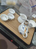 瓷牌茗 玲瓏功夫茶具套裝白瓷泡茶壺茶杯整套家用茶盤小茶臺禮盒裝 《向陽花》茶壺10件套+行云黑長方密胺盤 曬單實拍圖