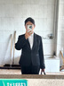 安初夏商務(wù)職業(yè)正裝休閑西服套裝男士春秋季韓版修身小西裝男學(xué)生班服 黑西服+短襯衫+黑西褲+領(lǐng)帶 XL 關(guān)注贈領(lǐng)帶 曬單實(shí)拍圖