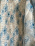 香影（xiangying）碎花雪紡襯衫女長(cháng)袖2025夏裝新款清新薄款外搭襯衣吊帶套裝 藍色 M 曬單實(shí)拍圖